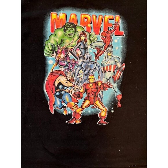 Marvel T-Shirt XL Black Comic Book Heroes Graphic Tee Cosplay Cartoon - Picture 3 of 4